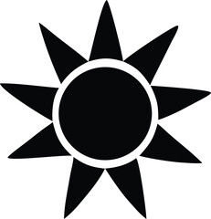 Abstract nine pointed star symbol featuring a central circle and outer ring for geometric and celestial themed designs