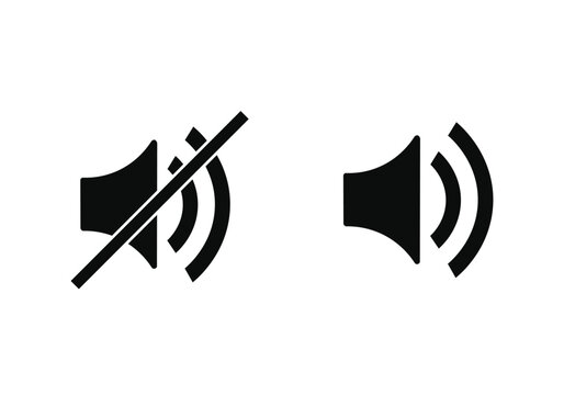 Speaker and mute volume icon