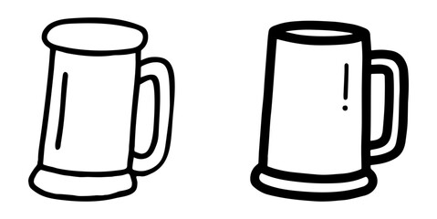 Beer glass flat and black style