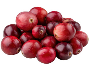 Obraz premium Vibrant pile of fresh red cranberry fruit, healthy raw food ingredient. This isolated berry group evokes feeling of natural wellness and tart flavor for any recipe