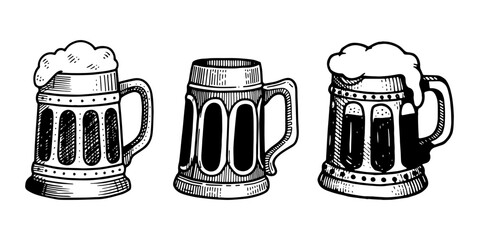  beers drinks set icons