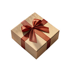 Obraz premium Elegant isolated gift box with a beautiful satin ribbon and bow perfect for celebrations