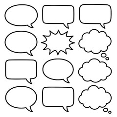 set of comic speech bubbles