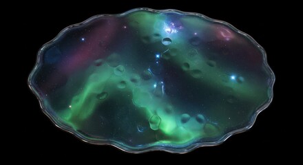 A mesmerizing astral gelatinous form casting ethereal light on cosmic display backdrop