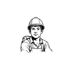 Focused industrial worker in protective gear with optimistic expression ready for building project