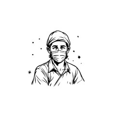 Fototapeta premium Frontline hero wearing a protective face mask with confidence in the midst of health crisis