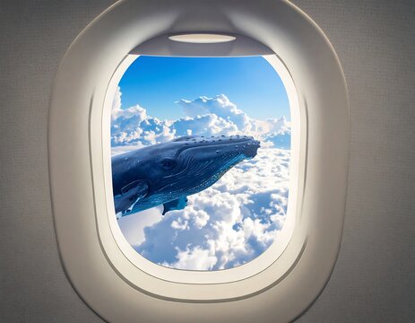 Fototapeta Whale seen through airplane window