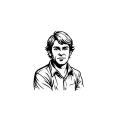 Stylized digital portrait exhibiting a handsome and confident man with modern short hairstyle