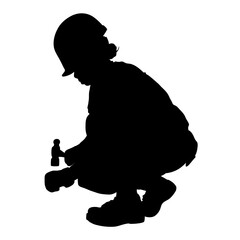 woman construction worker silhouette	