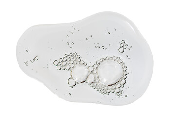 clear cosmetic liquid drop with bubble isolated