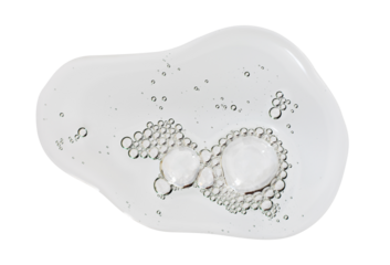 clear cosmetic liquid drop with bubble isolated