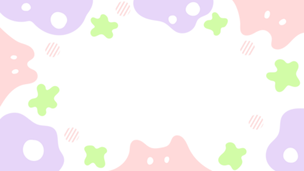 動画配信用の背景50　かわいいモンスターと幾何学柄