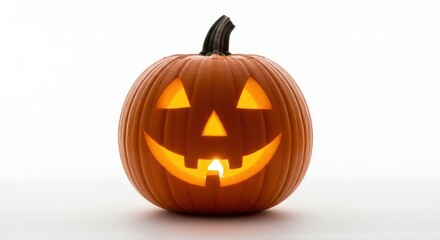 Radiant jack-o'-lantern casting eerie light, embodies festive spirit of halloween night celebration