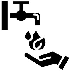 Water Conservation glyph icon