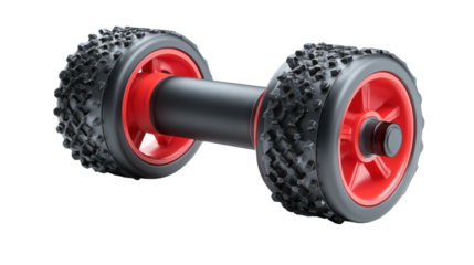 Ab roller wheel with red handles isolated on transparent background