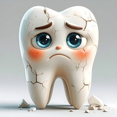 Cartoon tooth with a crack (1)