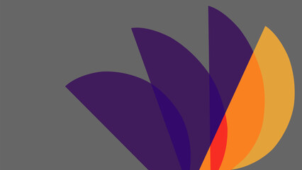 Elegant Abstract Petal Shapes With Colorful Overlapping Layers On Gray