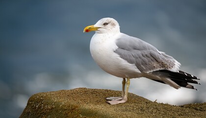 Fototapeta premium Closeup Of A Herring Gull Larus Argentatus Perching