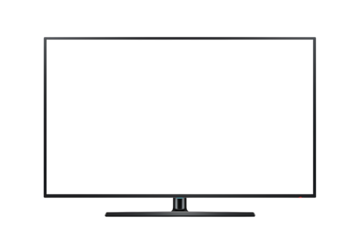 Sleek Modern Television with Blank Screen isolated on transparent cutout background, cut out, png