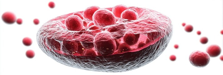 Fototapeta premium Abstract representation of red blood cells in a stylized format