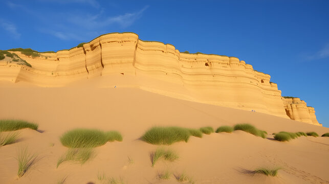 strates sur falaise de sable et de gravillons