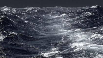 Dark, choppy ocean waves