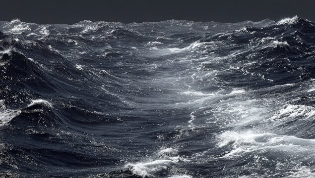 Dark, choppy ocean waves
