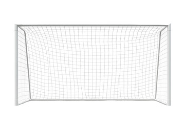 Soccer Goal isolated on transparent cutout background, cut out, png