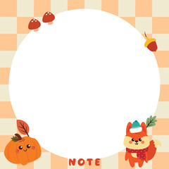 cute autumn style memo pad for school stuff. cute note paper for journal and planner