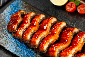 Japanese Style Grilled Eel with Teriyaki Glaze - Traditional Unagi Cuisine