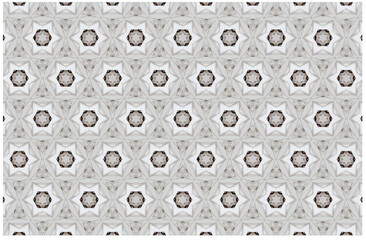 Geometric Star Pattern Background Seamless Decorative Floral Design in White and Brown Tones