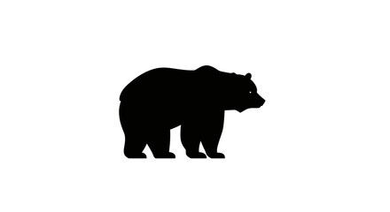 Fototapeta premium A black bear silhouette illustration on a white background, ideal for nature, wildlife, and design projects. imagefx_9kkfu3_via_RJ_ImageFX_Auto