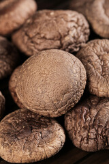 Fresh Dried Shiitake Mushrooms Raw Cooking Ingredients Brown Caps Healthy Food Photo