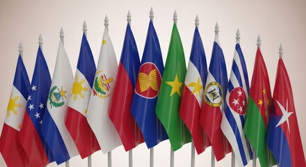 A Collection of Vibrant National Flags Depicting Unity Diversity and Global Representation