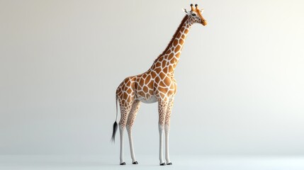Fototapeta premium 3D Giraffe Studio Shot Against Plain Background