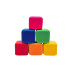 Colourful Plastic Toy Blocks Cutout - Transparent Background Isolated Bricks for Playful Design Projects