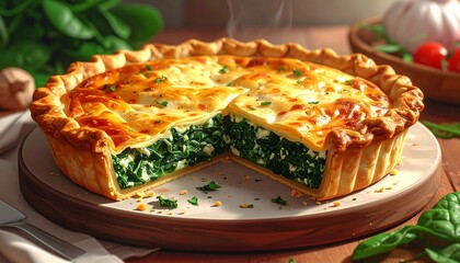 Delicious spinach and cheese tart