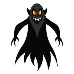 Ghost Character Line Art Vector Illustration