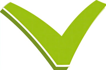 Bright lime green checkmark symbol on white background