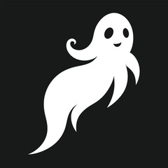 Ghost Character Line Art Vector Illustration