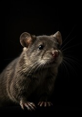 Very cute zebra mouse on dark background