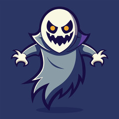 Ghost Character Line Art Vector Illustration