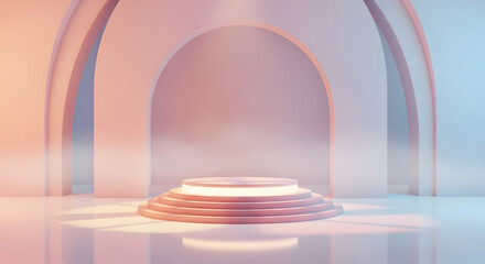 Clean 3D Arch Background with Podium