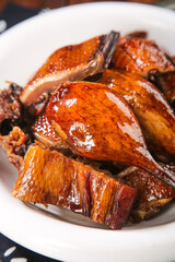 Chinese Roasted Duck Casserole with Glazed Skin Traditional Asian Cuisine