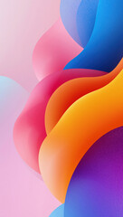 Colorful Abstract Fluid Design: Modern Digital Illustration with Vibrant Swirls and Gradient Shapes - Dynamic and Elegant Wallpaper Texture featuring Pink, Blue, Orange, and Purple Waves