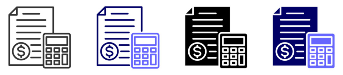 Accounting Icon set Multiple style 