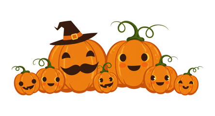 Halloween pumpkin family 