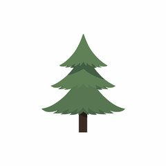 Fototapeta premium Flat Design Green Pine Tree Vector Illustration