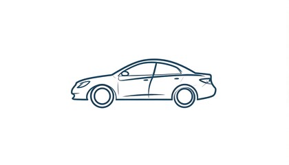 Obraz premium Simple side view of a car
