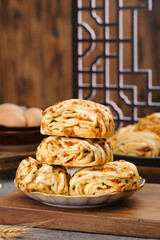 Handmade Scallion Pork Buns - Traditional Asian Pastry Rolls with Succulent Filling